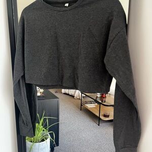 Dark Gray Cropped Sweatshirt